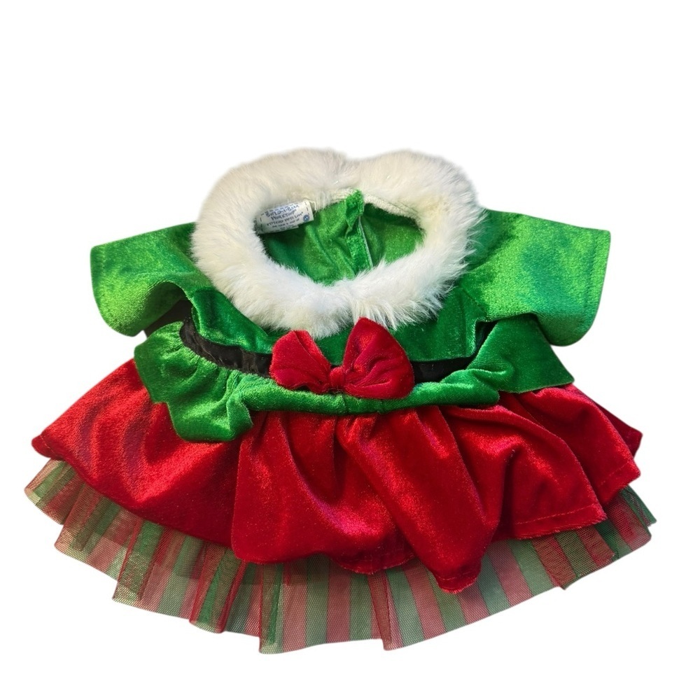 Build-A-Bear Workshop Holiday Christmas Dress Outfit Red & Green